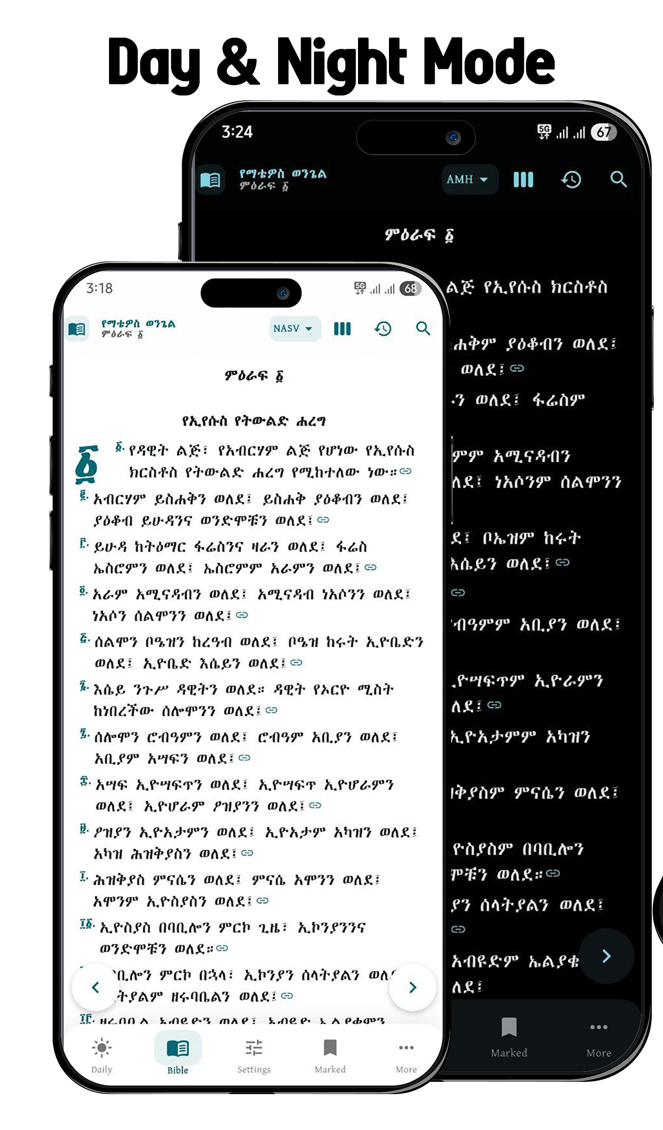 Amharic Bible App - Search Features